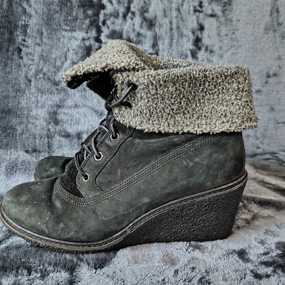 TIMBERLAND WOMENS EARTHKEEPERS AMSTON ROLL-TOP WEDGE BOOTS 8258A Women's 8 - Picture 5 of 6